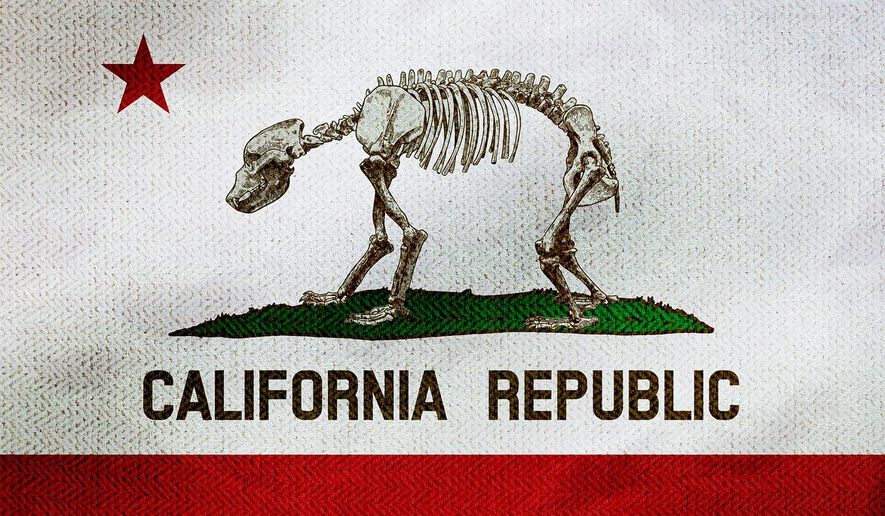 Illustration on California,cannibal state by Greg Groesch/The Washington Times