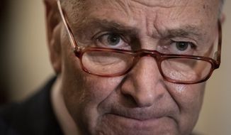 Senate Minority Leader Chuck Schumer, D-N.Y., speaks to reporters at the Capitol in Washington, Tuesday, April 9, 2019. (AP Photo/J. Scott Applewhite) **FILE**
