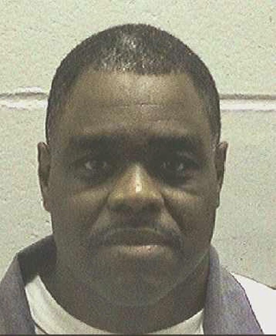 In this undated photo made available by the Georgia Department of Correction, Scotty Garnell Morrow is seen in custody. Georgia Attorney General Chris Carr announced Friday, April 12, 2019, that 52-year-old Scotty Garnell Morrow is scheduled to die May 2 at the state prison in Jackson. He was convicted of fatally shooting his ex-girlfriend Barbara Ann Young and her friend Tonya Woods at Young's Gainesville home in December 1994. (Georgia Department of Corrections via AP)