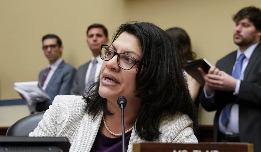Rep. Rashida Tlaib, D-Mich., listens during a House Oversight and Reform Committee meeting, on Capitol Hill in Washington, Tuesday, Feb. 26, 2019. (AP Photo/J. Scott Applewhite) ** FILE **
