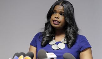 In this Feb. 22, 2019, file photo, Cook County State&#x27;s Attorney Kim Foxx speaks at a news conference, in Chicago. (AP Photo/Kiichiro Sato, File)