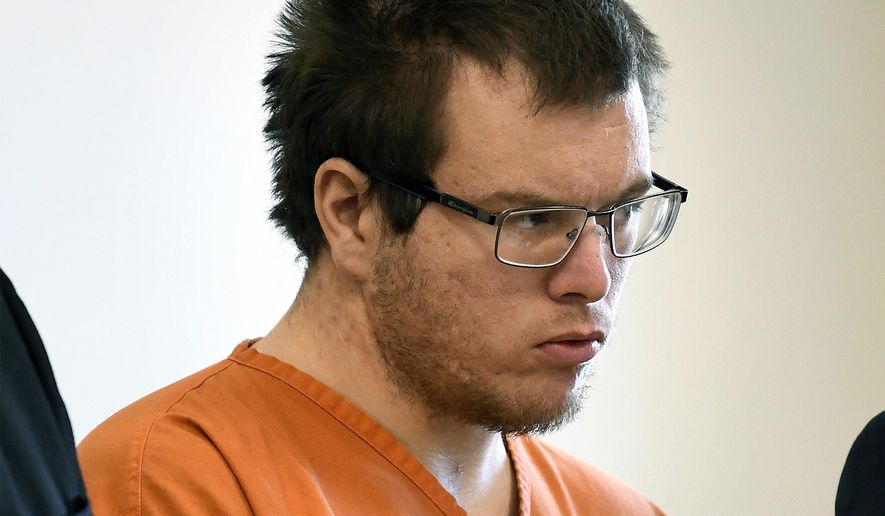 FILE - In this Oct. 4, 2017, file photo, Augustus Standingrock appears in Missoula District Court in Missoula, Mont. Standingrock and Tiffanie Pierce were sentenced to life in prison on Friday, April 12, 2019, after pleading guilty to stabbing two people to death and trying to dissolve their bodies in chemical-filled tubs. (Tom Bauer/The Missoulian via AP, File)