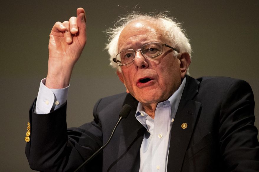 Presidential candidate and U.S. Sen. Bernie Sanders (I-VT) speaks to a gathering of the Pennsylvania Association of Staff Nurses and Allied Professionals at Mohegan Sun Pocono in Plains Twp., Pa. on Monday, April 15, 2019. (Christopher Dolan/Times-Tribune via AP)
