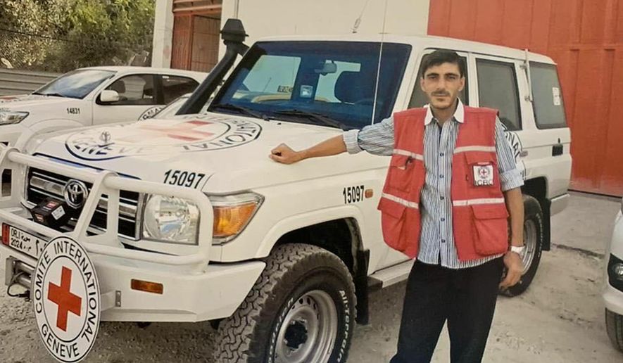 This undated photo provided on Monday, April 15, 2019, by International Committee of the Red Cross shows Syrian driver Nabil Bakdounes. New Zealand&#39;s foreign minister has confirmed a New Zealand nurse has been held captive by the Islamic State group in Syria for almost six years, information long kept secret for fear her life might be at risk. The collapse of ISIS has raised hopes Louisa Akavi and two Syrian drivers, Nabil Bakdounes and Alaa Rajab,  kidnapped with her might now be discovered. (International Committee of the Red Cross via AP)
