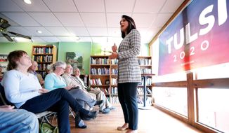 Democratic presidential candidate Tulsi Gabbard slammed President Trump on Wednesday for vetoing a congressional resolution calling for an end to U.S. assistance for a Saudi-led coalition intervening in the civil war in Yemen. (Associated Press)
