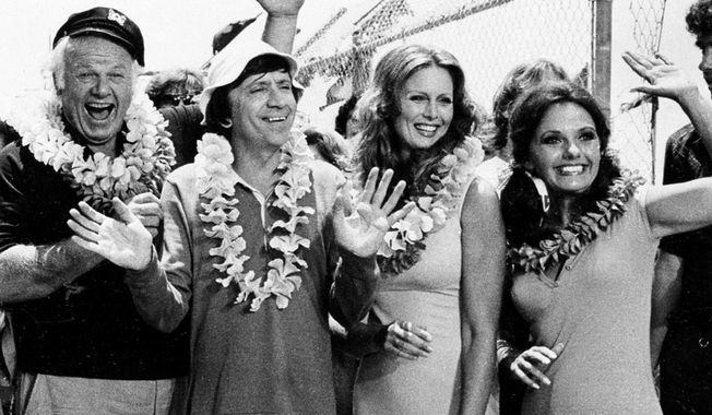 The cast of &quot;Gilligan&#x27;s Island&quot; poses during filming of a two-hour reunion show, &quot;The Return from Gilligan&#x27;s Island,&quot; in Los Angeles, Ca., Oct. 2, 1978. From left are Alan Hale Jr., the skipper; Bob Denver, as Gilligan; Judith Baldwin, as Ginger, the only new cast member; and Dawn Wells, as Mary Ann. It is the first new episode since the series left the networks 11 years ago.  (AP Photo/Wally Fong) ** FILE **