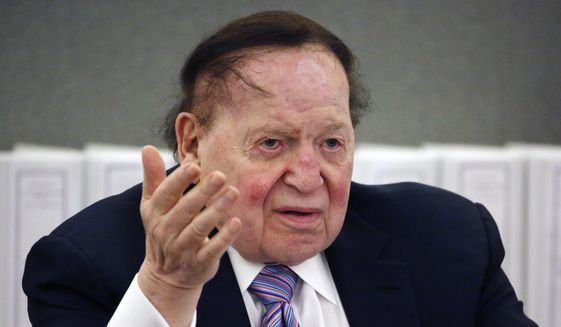 In this May 4, 2015, file photo, Las Vegas Sands Corp. Chairman and CEO Sheldon Adelson speaks in Las Vegas. (AP Photo/John Locher, File)