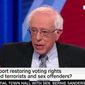 Vermont Sen. Bernie Sanders discusses voting rights for Boston Marathon bomber Dzhokhar Tsarnaev during a CNN town hall, April 22, 2019. (Image: CNN screenshot)
