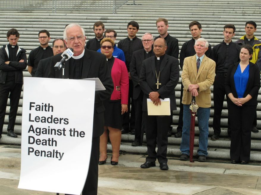 Rev. Dan Krutz, executive director of the Louisiana Interchurch Conference, speaks in support of a bill to end Louisiana's use of the death penalty, on Thursday, April 25, 2019, in Baton Rouge, La. (AP Photo/Melinda Deslatte)