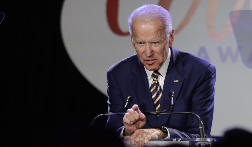 In this March 26, 2019, photo, former Vice President Joe Biden speaks at the Biden Courage Awards in New York. (AP Photo/Frank Franklin II) **FILE**
