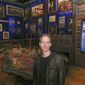 Hamilton exhibition creative director and designer David Korins, poses for a portrait at the exhibit in Chicago, Thursday, April 25, 2019. Korins is standing in one of 19 rooms that make up a 360-degree immersive experience to accompany &amp;quot;Hamilton&amp;quot; the musical. Visitors can follow Alexander Hamilton&#39;s life as a trader in St. Croix to his death in a duel with Aaron Burr in 1804. (AP Photo/Teresa Crawford)