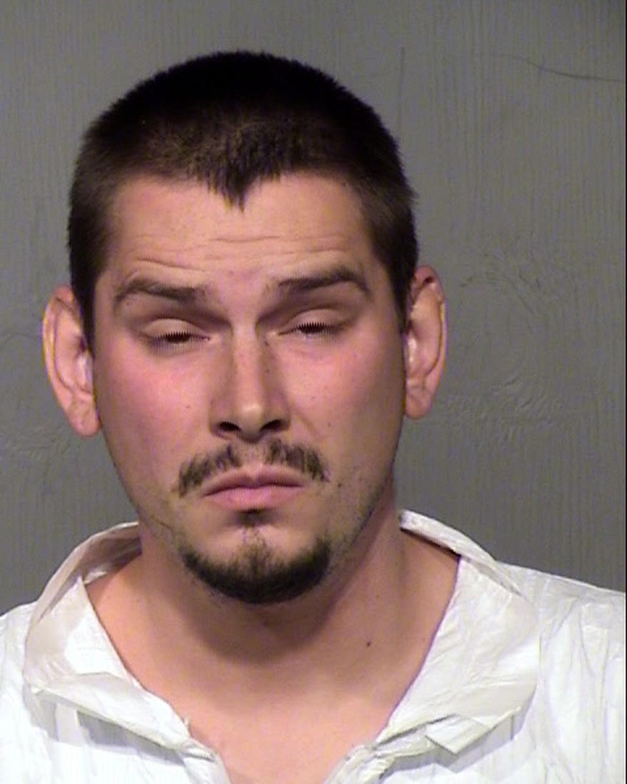 This Thursday, April 25, 2019 photo released by the Maricopa County Sheriff's Office shows Eldon Mcinville. Authorities say Mcinville, a 26-year-old Glendale, Ariz., man arrested in the shooting of his 6-year-old daughter told police he was cleaning a shotgun and explaining gun safety to her before he dropped the loaded weapon and it discharged, critically wounding her. Eldon Mcinville was arrested Thursday and remained jailed Saturday on suspicion of child abuse/reckless and aggravated assault with a deadly weapon. (Maricopa County Sheriff's Office via AP)