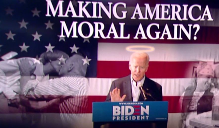 Former Vice President Joe Biden has adopted a &quot;Make America Moral Again&quot; slogan, a play on President Trump&#x27;s &quot;Make America Great Again&quot; phrase. (Image: Fox News, &quot;The Ingraham Angle&quot; screenshot)