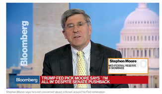 Stephen Moore makes a recent appearance on Bloomberg News. (screen shot) FILE 