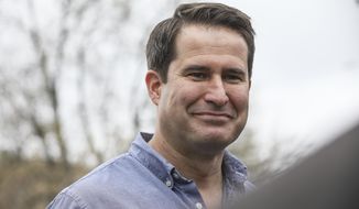 Democratic presidential candidate Rep. Seth Moulton, D-Mass., speaks to the media during a campaign event at Liberty House in Manchester, N.H., Tuesday, April 23, 2019. (AP Photo/Cheryl Senter) ** FILE **
