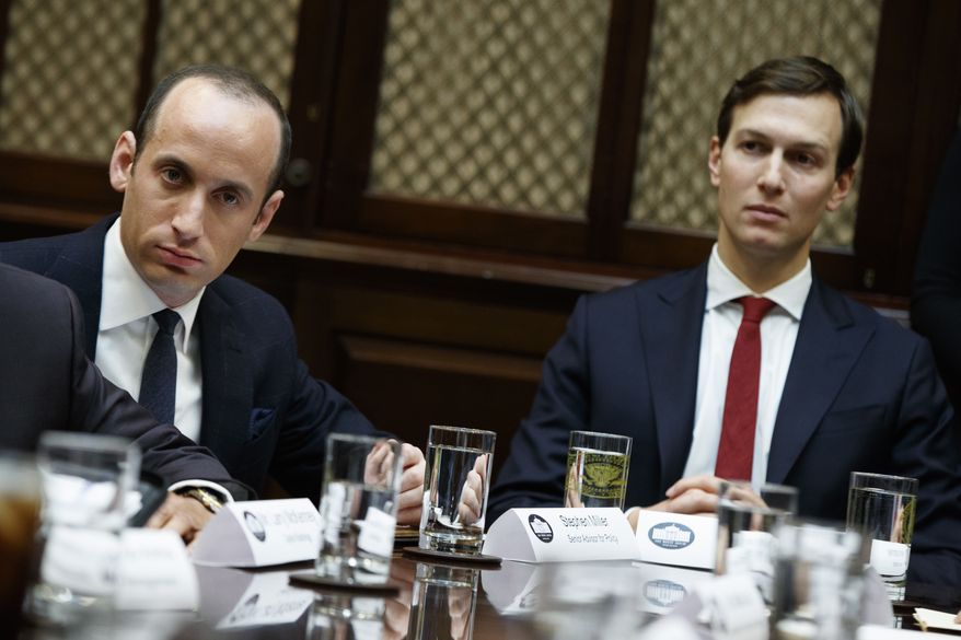 The plan represents a meeting of minds for both Jared Kushner (right), President Trump's son-in-law and a key adviser who is seen as pushing for business-friendly provisions, and Stephen Miller, another senior adviser who is seen as the architect of the president's get-tough policies. (Associated Press)