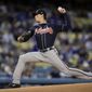 Atlanta Braves starting pitcher Max Fried throws to the plate during the first inning of a baseball game against the Los Angeles Dodgers, Tuesday, May 7, 2019, in Los Angeles. (AP Photo/Mark J. Terrill)