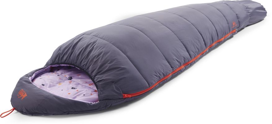 This photo provided by REI shows REI's Kindercone sleeping bag, which is temperature-rated to 25 degrees. An anti-snag zipper, lightweight synthetic insulation and adjustable size make it a good option for little ones to grow into. The outdoor gear industry offers a wide range of easily packed camping items that both parents and kiddos can enjoy. (REI via AP)
