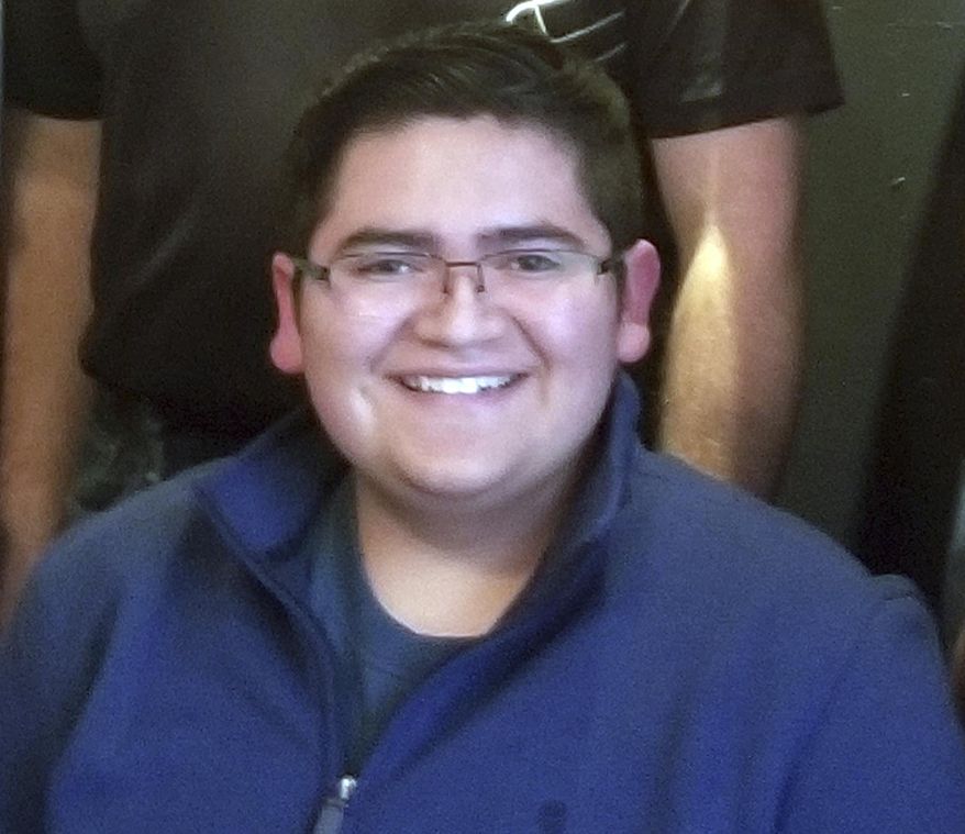 This undated photo provided by Rachel Short shows Kendrick Castillo, who was killed during a shooting at the STEM School Highlands Ranch on Tuesday, May 7, 2019, in Highlands Ranch, Colo. (Rachel Short via AP)