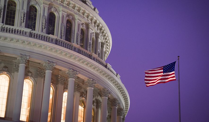 This April 18, 2019, photo shows the dome of the Capitol at sunrise in Washington. (AP Photo/Cliff Owen) **FILE**