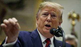 President Donald Trump speaks during a event on medical billing, in the Roosevelt Room of the White House, Thursday, May 9, 2019, in Washington. (AP Photo/Evan Vucci)