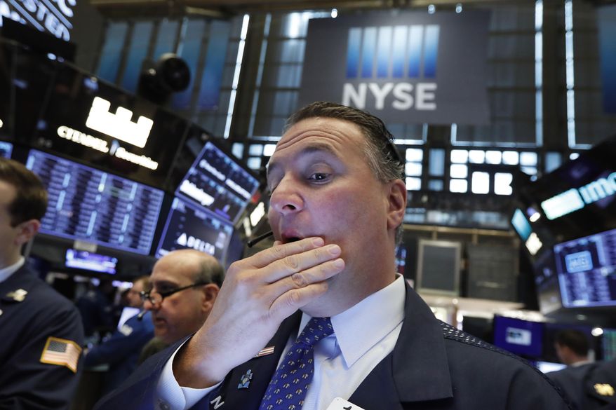 FILE - In this May 9, 2019, file photo trader Jonathan Corpina works on the floor of the New York Stock Exchange. The U.S. stock market opens at 9:30 a.m. EDT on Monday, May 13. (AP Photo/Richard Drew, File)