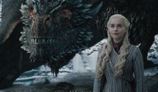This image released by HBO shows Emilia Clarke in a scene from &quot;Game of Thrones,&quot; that aired Sunday, May 5, 2019. In the third to last episode of HBOs Game of Thrones, Mother of Dragons Daenerys Targaryen is suffering from a crisis of confidence. She is short on troops and dragons, short on strategies and short on friends. And her claim to the Iron Throne has weakened upon learning that Jon Snow, in fact, shares her royal Targaryen blood. (Helen Sloan/HBO via AP)