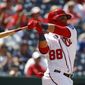 Washington Nationals&#39; Gerardo Parra hits a two-run home run in the fifth inning of a baseball game against the New York Mets, Thursday, May 16, 2019, in Washington. (AP Photo/Patrick Semansky) ** FILE **