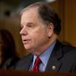 In this Feb. 5, 2019, file photo, Sen. Doug Jones, D-Ala., questions at a Senate Armed Services Committee hearing on Capitol Hill in Washington. Jones condemned Alabama&#39;s new abortion ban as &amp;quot;extreme&amp;quot; and &amp;quot;irresponsible&amp;quot; Thursday, May 16, a day after the state&#39;s Republican governor signed the most restrictive abortion measure in the country into law. (AP Photo/Andrew Harnik, File)