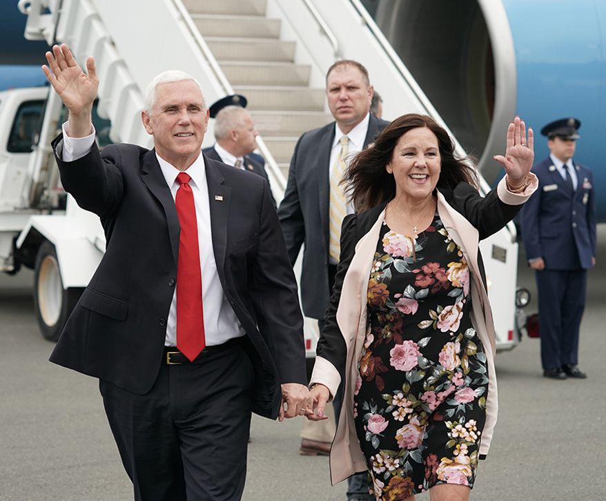 Vice President Mike Pence and Mrs. Karen Pence land at Lynchburg Regional Airport Saturday May 11, 2019 (Official White House Photo by D. Myles Cullen)
