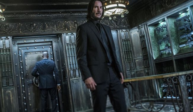 This image released by Lionsgate shows Keanu Reeves in a scene from &amp;quot;John Wick: Chapter 3 - Parabellum.&amp;quot; The third installment of the hyper violent Keanu Reeves franchise has taken the top spot at the North American box office and ending the three-week reign of “Avengers: Endgame.” Studios on Sunday, May 19, 2019, say “John Wick: Chapter 3 - Parabellum” has grossed an estimated $57 million in its opening weekend.  (Niko Tavernise/Lionsgate via AP)