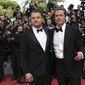 Actors Leonardo DiCaprio, left, and Brad Pitt pose for photographers upon arrival at the premiere of the film &#39;Once Upon a Time in Hollywood&#39; at the 72nd international film festival, Cannes, southern France, Tuesday, May 21, 2019. (Photo by Vianney Le Caer/Invision/AP)