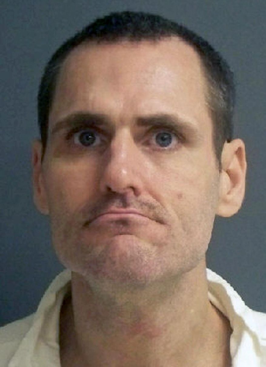 This undated photo provided by the Texas Department of Criminal Justice shows David Witt. A former Texas prison sergeant is scheduled for trial on charges that he picked up Witt, a handcuffed inmate, and slammed him to the ground, causing Witt's head to strike the concrete floor, killing him. Lou Joffrion is charged with aggravated assault in the 2017 incident. (Texas Department of Criminal Justice via AP)