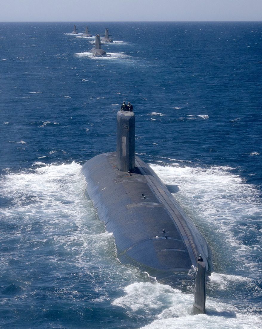The Los Angeles-class attack submarine USS Santa Fe (SSN 763) joins the Royal Australian Navy Collins class submarines HMAS Collins(573), HMAS Farncomb (514), HMAS Dechaineux (576) and HMAS Sheean (577) in formation in the West Australian Exercise Area. Royal Australian Navy Collins Class Submarines HMAS Collins, HMAS Farncomb, HMAS Dechaineux and HMAS Sheean were joined in formation by United States Navy Submarine USS Santa Fe in the West Australian Exercise Area for a PHOTOEX in February 2019. The submarines were in the area to participate in a number of activities, including Exercise Lungfish 2019 and Exercise Ocean Explorer 2019. (U.S. Navy photo courtesy of the RAN by CPOIS Damian Pawlenko/Released)