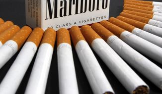 Marlboro cigarettes are displayed in Montpelier, Vermont, July 17, 2012. (AP Photo/Toby Talbot) ** FILE **
