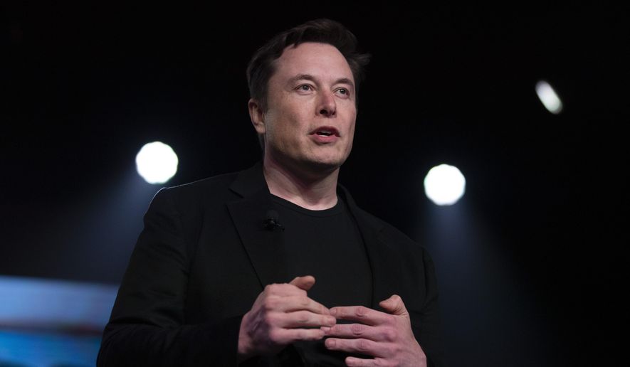 In this March 14, 2019, file photo, Tesla CEO Elon Musk speaks before unveiling the Model Y at the company&#39;s design studio in Hawthorne, Calif. (AP Photo/Jae C. Hong, File)
