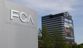 The Fiat Chrysler Automobiles world headquarters is shown in Auburn Hills, Mich., Monday, May 27, 2019. Fiat Chrysler proposed on Monday to merge with France&#39;s Renault to create the world&#39;s third-biggest automaker, worth $40 billion, and combine forces in the race to make electric and autonomous vehicles. (AP Photo/Paul Sancya)