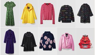 This combination of photos shows clothing items from Marc Jacobs&#39; new fashion line, THE Marc Jacobs, an eclectic concept in apparel and accessories at more affordable prices than his namesake collections. (Marc Jacobs via AP)