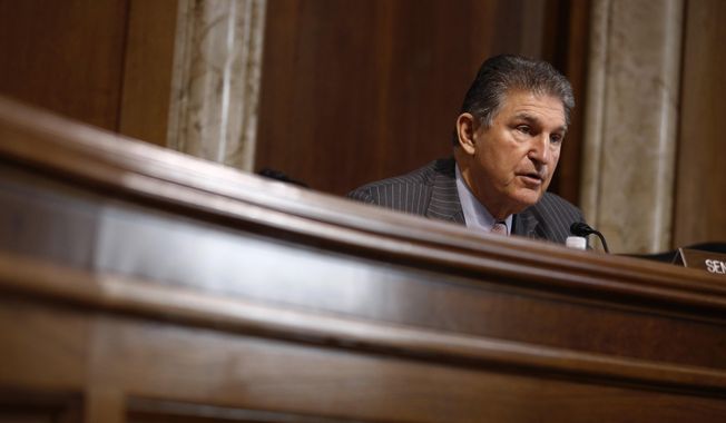 FILE - In this April 2, 2019, file photo, Sen. Joe Manchin, D-W.Va., ranking member of the Senate Energy and Natural Resources Committee, speaks during a hearing with Energy Secretary Rick Perry on the President&#x27;s budget request for Fiscal Year 2020, on Capitol Hill in Washington. The Federal Communications Commission&#x27;s broadband report is being hammered by critics who say it paints too rosy a picture of high-speed internet availability in the U.S. Manchin joined two dissenting FCC commissioners in criticizing the report released Wednesday, May 29. (AP Photo/Patrick Semansky, File)