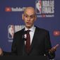 NBA Commissioner Adam Silver holds a news conference before Game 1 of basketball’s NBA Finals between the Golden State Warriors and the Toronto Raptors, Thursday, May 30, 2019, in Toronto. (Frank Gunn/The Canadian Press via AP) ** FILE **