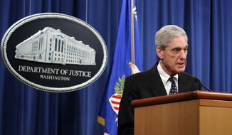 Special counsel Robert Mueller speaks at the Department of Justice Wednesday, May 29, 2019, in Washington, about the Russia investigation. (AP Photo/Carolyn Kaster)