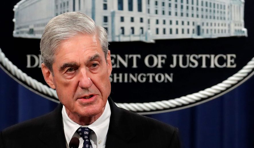 Special counsel Robert Mueller speaks at the Department of Justice Wednesday, May 29, 2019, in Washington, about the Russia investigation. (AP Photo/Carolyn Kaster) ** FILE **