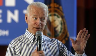 Former vice president and Democratic presidential candidate Joe Biden speaks during a campaign event, Tuesday, June 4, 2019, in Berlin, N.H. (AP Photo/Elise Amendola)