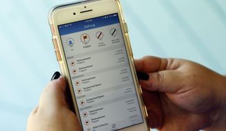 A call log displayed via an AT&amp;T app on a cellphone in Orlando, Fla. (AP Photo/John Raoux, File) **FILE**