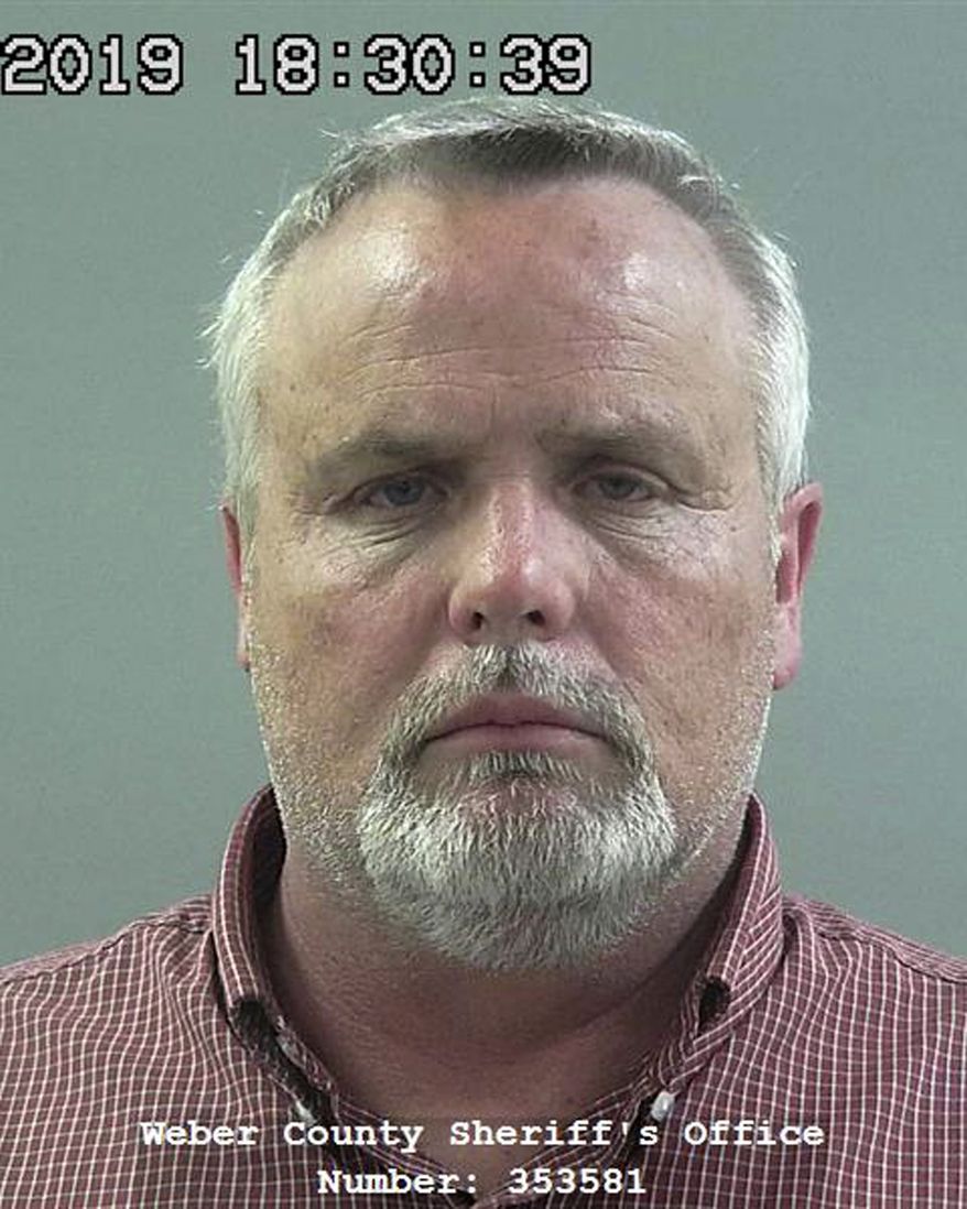 In this June 5, 2019, photo released by the Weber County Sheriff's Office is Scott Brian Haven. The Utah man is accused of making threatening phone calls to the U.S. Capitol, threatening to kill and hurt members of Congress. In charging documents unsealed Wednesday, June 5, 2019, federal prosecutors accuse 54-year-old Haven of making more than 2,000 phone calls to Washington offices of unnamed U.S. representatives and senators from 2017-2019. (Weber County Sheriff's Office via AP)