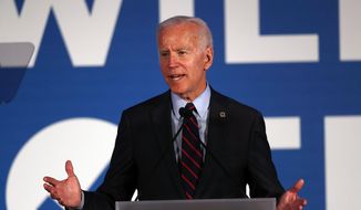 Democratic presidential candidate former Vice President Joe Biden speaks during the I Will Vote Fundraising Gala Thursday, June 6, 2019, in Atlanta. (AP Photo/John Bazemore)