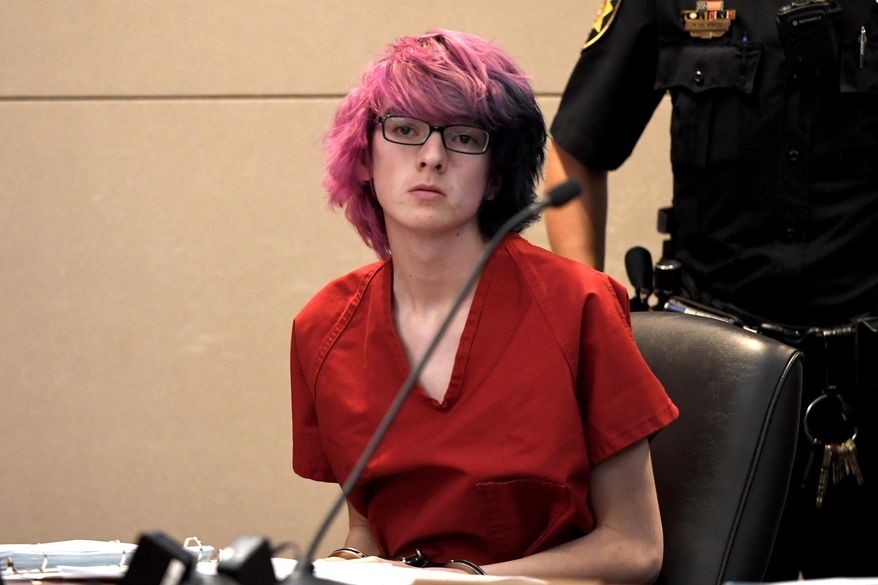 File - In this May 15, 2019, file photo, STEM School Highlands Ranch shooting suspect Devon Erickson makes a court appearance at the Douglas County Courthouse in Castle Rock, Colo. Erickson, one of two students charged in a Colorado school shooting that killed one student and injured eight others, will have his next court hearing in September. A preliminary hearing for the 18-year-old was set for Sept. 24-26 by a judge during a brief court appearance on Friday, June 7, 2019. (Joe Amon/The Denver Post via AP, Pool, File)
