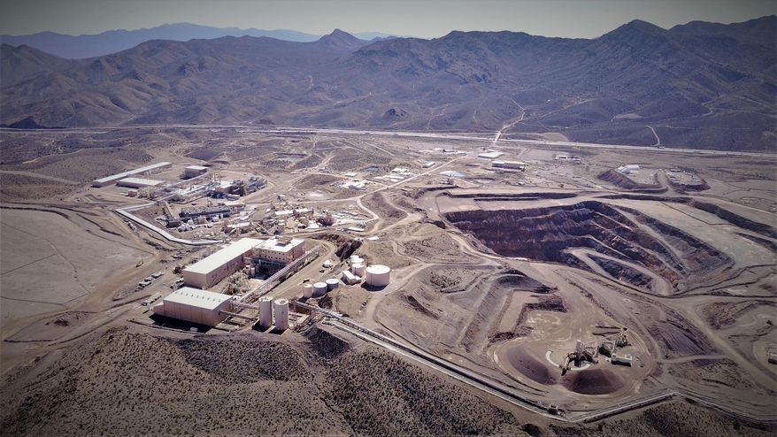 This undated photo provided by JHL Capital Group LLC shows the Mountain Pass Mine in San Bernardino County, Calif. the only producer of rare earth minerals in the United States. A bipartisan group of senators is calling on the Pentagon to shore up its stockpile of critical minerals needed to manufacture modern military technologies for which they say the U.S. has become increasingly reliant on China as a source. (JHL Capital Group LLC. via AP) ** FILE **