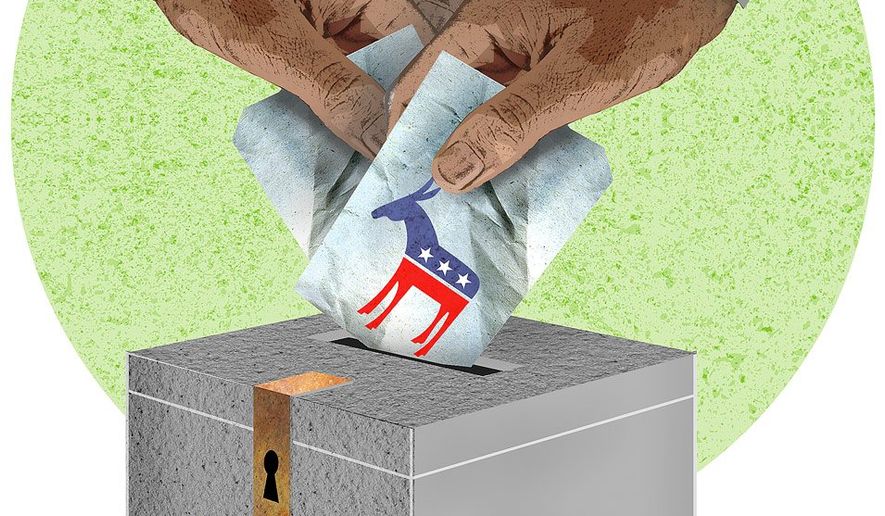 Illustration on the felon vote by Greg Groesch/The Washington Times