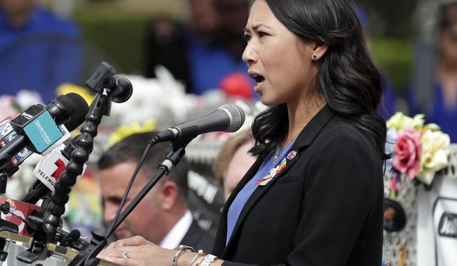 In this file photo, Rep. Stephanie Murphy, D-Fla. speaks at a news conference on Monday, June 10, 2019, in Orlando, Fla. Ms. Murphy is among a number of House Democrats who have expressed concern about the price tag and the hazy details around President Biden&#x27;s $3.5 trillion spending plan.  (AP Photo/John Raoux)  **FILE**